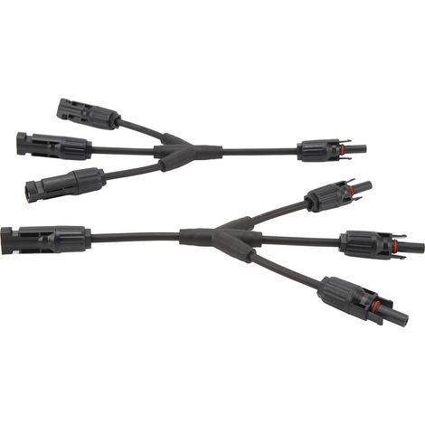 Kit de 2 connecteurs solaires 3 vers 1 en Y avec adaptateur parallèle et prise pour panneau solaire (1/5)
