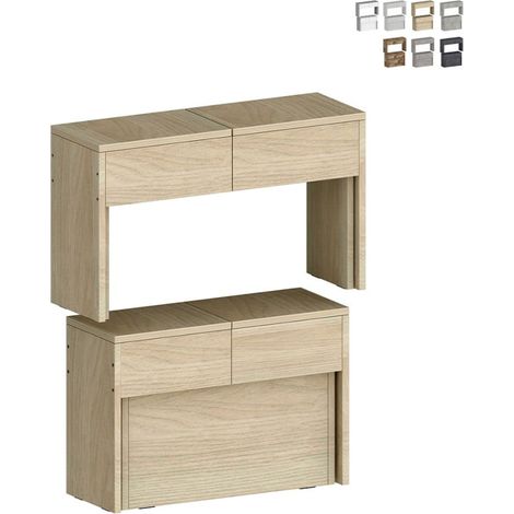 Set: 2 ausziehbare Bänke 66-290 cm für Esstisch Pratika A + B - Ulme