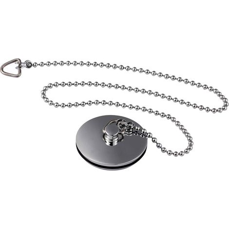 Contemporary Bathroom Bath Plug and Ball Chain, 17mm x 42mm, Chrome, Balterley