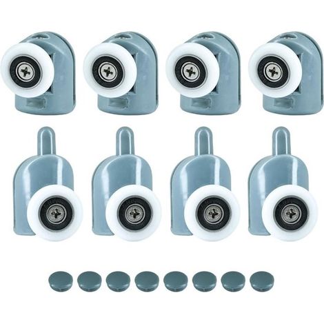 Juego de 8 ruedas para puertas correderas de cabina de ducha - Repuestos para puertas de ducha - Reforma de baño (1/5)