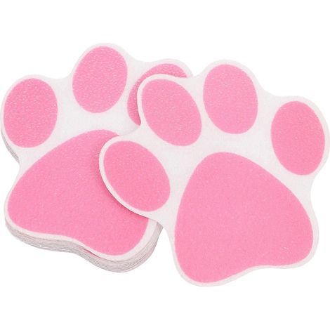 Set mit 10 Pfoten-förmigen Badewannenaufklebern, selbstklebende Wand- und Bodenaufkleber – 9,9 x 9,5 cm – Rosa (1/4)