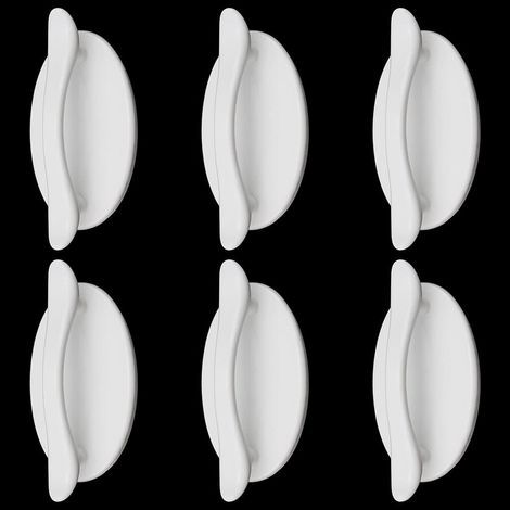 Lot de 6 poignées autocollantes, boutons de tiroir autocollants, poignées de porte instantanées en plastique ABS, sans perçage, pour cuisine, porte coulissante, fenêtre, placard, réfrigérateur (1/5)