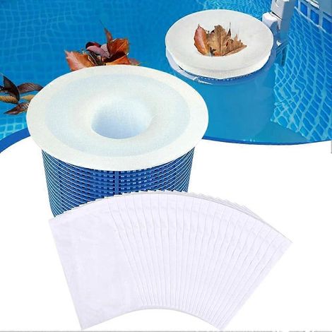 Manchons de filtre pour skimmer de piscine, 20 pièces par paquet, pour filtrer les débris et les feuilles des paniers, adaptés à la protection des filtres de piscine hors sol et enterrés. (1/5)