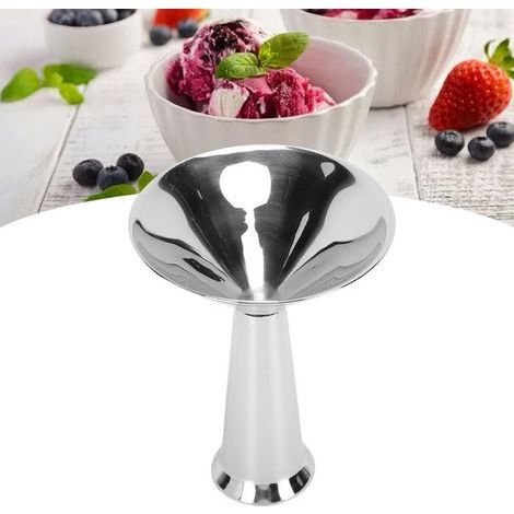BelleRise - Bol en inox haut pied – Dessert glacé élégant – Usage maison/café