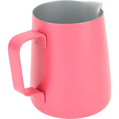 Pichet à mousser le lait en acier inoxydable 380 ml avec bec verseur pointu, ustensiles à café, rouge (1/5)