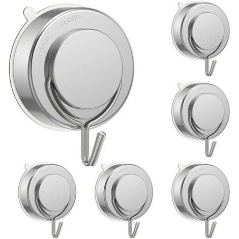 (Inox)Crochet Ventouse - Inox - 10 Pièces - Sans Perçage - Imperméable - Haute Capacité de Charge (1/4)