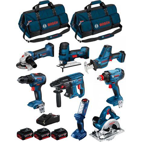Bosch professional bosch kit 18v bk801bag (gdx 18v-180+gsr 18v-55+gbh 18v-21+gks 18v-li+gst 18v-lis+gws 18-125v-li+gli 18v-300+gsa 18v-lic+3x4,0ah) 8435587915928