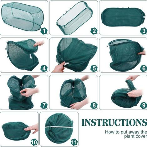 Filet pliable vert, kit d'une pièce avec 6 piquets de sol, pour protéger les plants de fruits et légumes, empêcher les insectes et l (1/4)