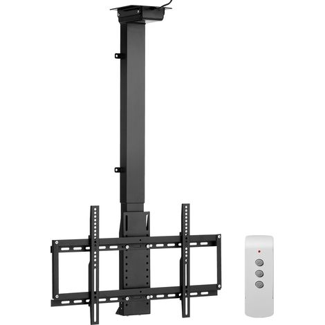 Support TV Plafond Motorisé pour Écrans 32-55 pouces//81,3-140 cm, Fixation TV Réglable Électriquement, Accroche Téléviseur avec Capacité de Charge de 54 kg, Max. VESA 600x400 mm, Maison Bureau (1/5)