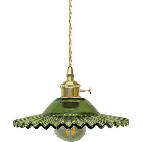 E27 Industrielle Vintage Verre Suspensions Luminaire Retro Plafonnier Luminaire Verre Retro Suspensions Luminaires Industrielle Eclairage de Plafond Suspensions Plafonniers Luminaire(Verre vert sans s
