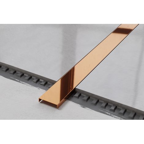 Profilo U di raccordo rettificato in acciaio inossidabile 4cm x 270cm - Rame lucido (1/3)