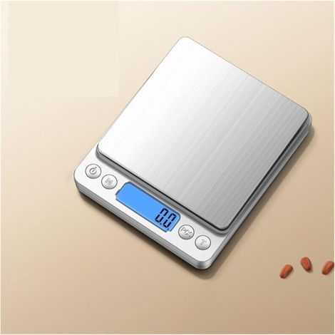 Balanza digital de acero inoable con pantalla LCD para pesar joyas (2000 g/0,1 g) (1/5)