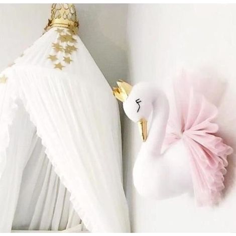 Cygne Mural 3D Objet Decoration Bebe Enfant Chambre Suspension Ornement Fille Anniversaire Rose (1/2)