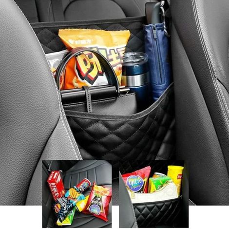 Organisateur de voiture - Non spécifié - Sac de rangement - Cuir - Grande capacité - Noir (1/4)
