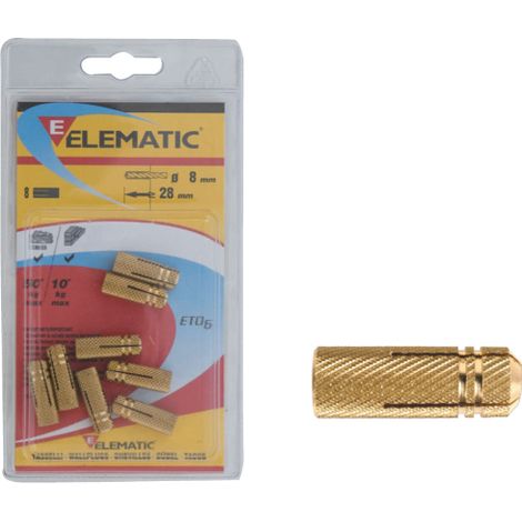 10 pcs chevilles T51 M6 Cheville d&39ancrage en laiton Elematic 8x24 millimA tre