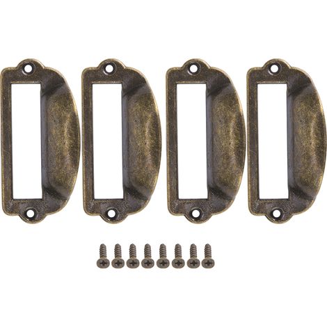 4 Poignées de Tiroir Style Antique en Alliage de Zinc, Cadre de Porte-Carte Vert Bronze pour Salle de Bain (1/5)