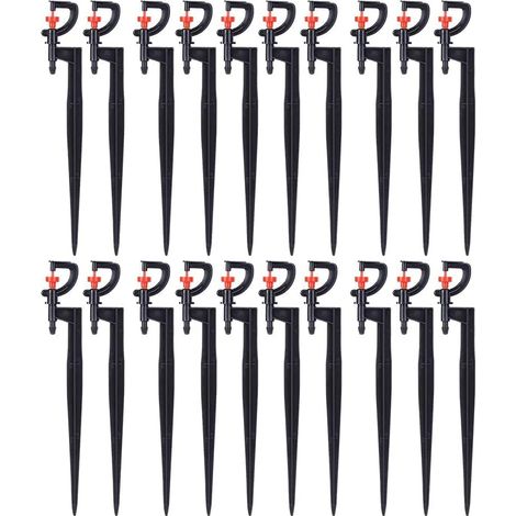 Arroseur d'arrosage, 20 pièces, Micro - arroseur Rotatif à 360 degrés de Type G, pour l'irrigation de la pelouse de Serre de Jardin avec Tuyau d'irrigation 4/7(18CM) (1/5)