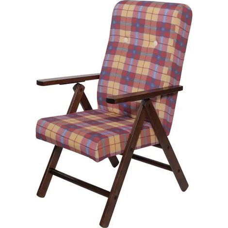 Poltrona relax Molisana de madera de haya, regulable en 4 posiciones