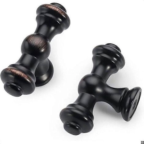 Lot de 6 poignées noires - Boutons de meubles de cuisine modernes pour tiroirs de commode avec vis