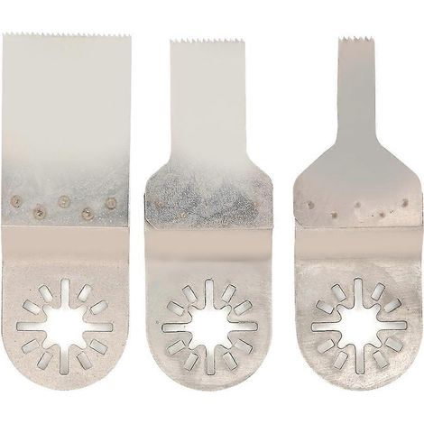 Jeu de 3 lames de scie oscillantes droites en acier inoxydable pour la coupe du bois et du plastique (10 mm/20 mm/34 mm)