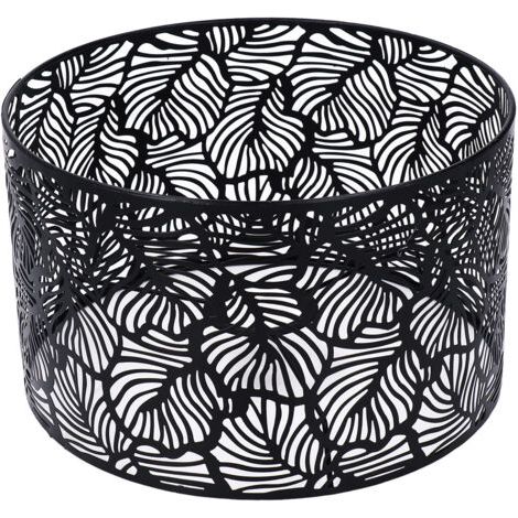 QORVA- Abat-jour moderne noir 25cm – Hauteur 16cm – Fer pour ampoules E14 E27 – Diffusion lumière sans éblouissement (1/5)