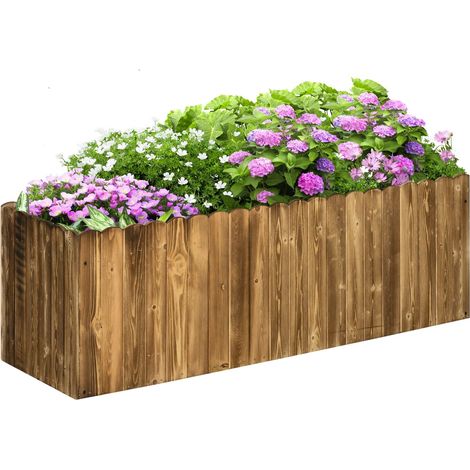 Hochbeet Pflanzkasten Kräuterbeet Pflanzbeet Gemüse Blumenbeet Blumenkasten Tannenholz 120 X 40 X 40 Cm