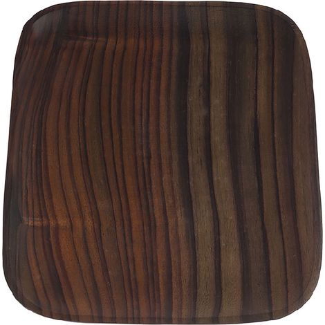 Plat Carré en Bois de Rose - Diamètre 25cm - Fait Main - Plateau de Service Authentique - Pièce Unique Artisanale - Finition Naturelle - Style Ethnique (1/2)