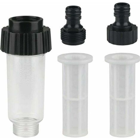Filtre eau Filtre pour Nettoyeur Pompe de Jardin Filtre Tuyau Arrosage avec Raccord d'eau 3/4,1 connecteurs,2 filet de filtre pour Nettoyeur Haute Pression Pompe de Jardin, (1/5)