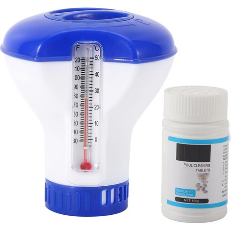 Kit de nettoyage pour piscine, distributeur de produit nettoyant, comprimés de chlore de 3,8 cm (1,5 pouce)