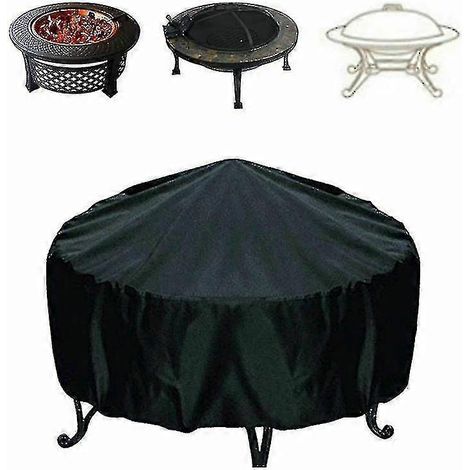 Housse ronde imperméable en tissu Oxford 210D pour brasero et barbecue - 120 x 120 x 75 cm (1/4)