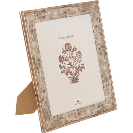Cadre Photo Effet Marbre "Mable" 20x25cm Marron (1/4)