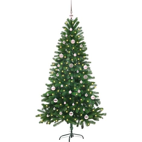 Sapin de Noël，Arbre de Noël avec 150 LED avec support Vert 150 cm PE CFW68457 (1/5)