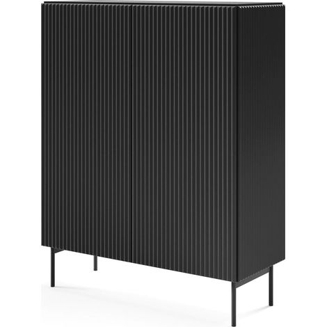 Cassettiera, nera, 98,6 x 123 x 39,8 cm (1/5)