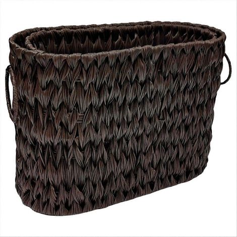 Panier de rangement tressé, panier en osier imperméable avec poignées, A (1/5)