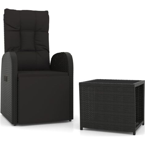 Maison Exclusive - 2-tlg. Garten-Lounge-Set Schwarz Poly Rattan &