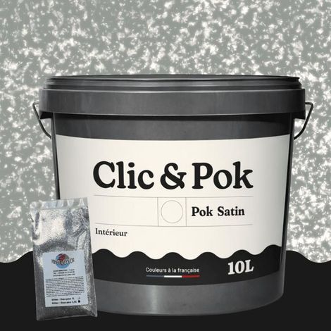 Peinture Effet Pailleté pour Murs & Plafonds - POK PAILLETTE - 10L - Vert Militaire (1/4)