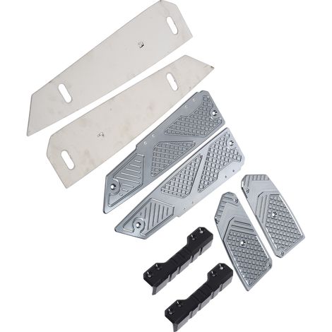 Marche-pieds moto renforcé en aluminium usiné CNC, finition titane, compatible Forza 300, 350 et NSS 350. (1/5)