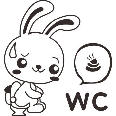 Cartoon Rabbit Toilet Stickers Funny WC Wall Stickers for Cartoon Animal Bathroom Decoration