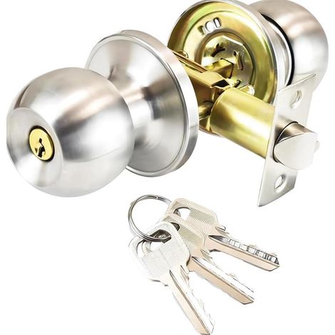 Ronde Bouton Serrure Verrouillage Porte,Verrouillage par clés, Taille du loquet 60 / 70mm (1/5)
