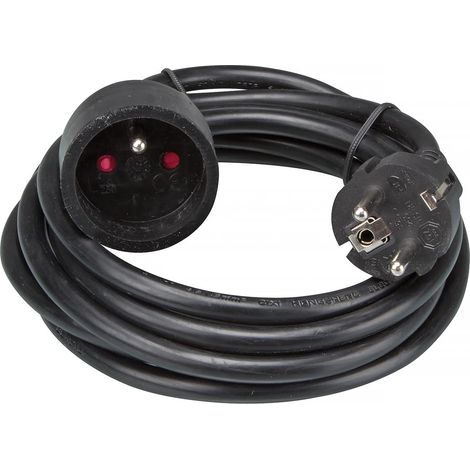Perel Verlängerungskabel, H05VV-F 3G1.5, 3 m, 16 A/230 V, 3500 W, Typ E/F, für innen, PVC, schwarz (1/5)