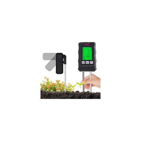 Misuratore di umidità per piante, igrometro 6 in 1 con indicazione di fertilità del suolo, umidità, pH, temperatura, luce solare e umidità ambientale, ideale per giardinaggio, agricoltura e piante da (1/4)
