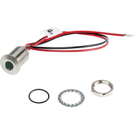 Voyant LED lumineux Vert RS PRO, dia. 10mm, 10.8 13.2V c.c., IP67 ( Prix pour 1 )