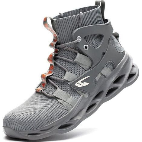Chaussure de Securité Homme Femmes Légères Montante Basket de Securite S3 Respirante Chaussures de Travail Embout Acier - Gris 45EU 27.5cm (1/4)