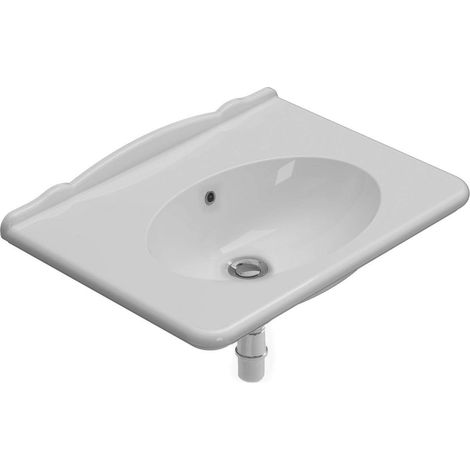 Lavabo Paestum sospeso/su struttura cm. 75x55 particolare in (1/4)