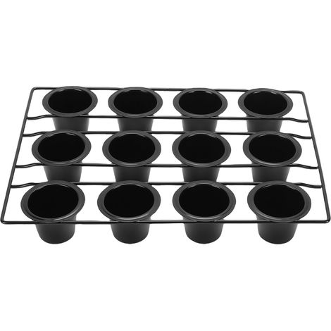 Moule à muffins 12 cavités en acier au carbone, antiadhésif, pour la cuisson des cupcakes à la maison (1/5)