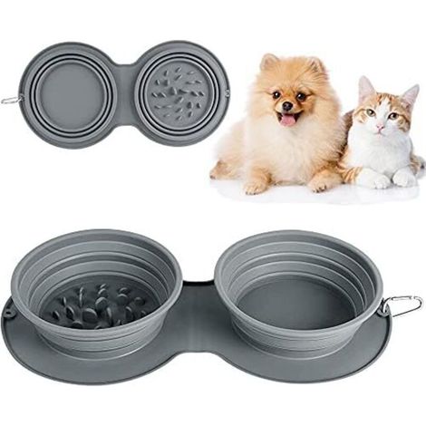 Collapsible Dog and Cat Bowls, Portable pet bowls, non-slip silicone mat, pet bowls (1/5)