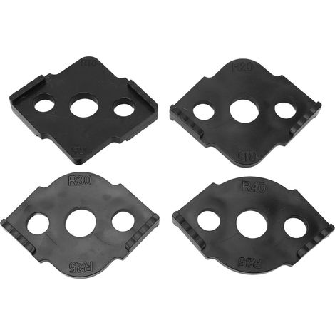 4 Gabarits d'Angle Rond en ABS pour Arrondis de Rayon, Jig de Routage et Localisateur de Coins en Menuiserie Noir (1/5)