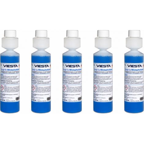 VIESTA® Detergente per il sistema del latte 5 x 250 ml (1250 ml) – Per macchine da caffè automatiche e montalatte – Rimuove grassi e proteine del latte – Confezione risparmio (1/5)