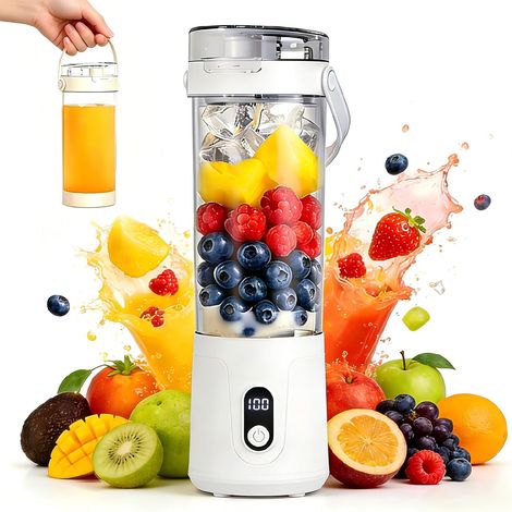 1 Blender Portable 600ml, Moteur 50W 12 Lames, Rechargeable USB Pour Voyage Bureau Sport (1/5)