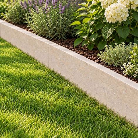 Bordure de jardin pierre du Sinaï Beige Vieillie - 100x20x5 cm - À l'unité - Ti'ma Stone (1/2)